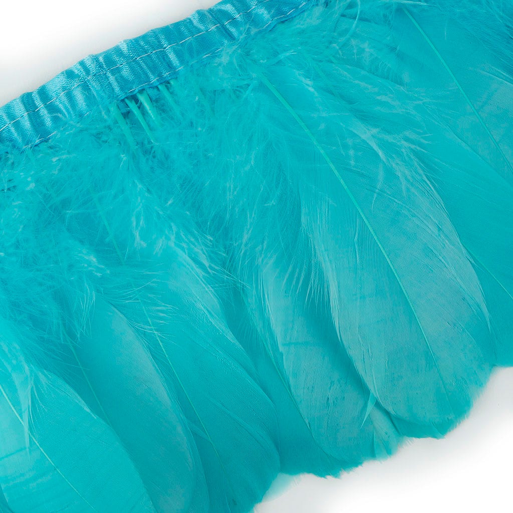Parried Goose Pallet Feather Fringe Light Turquoise
