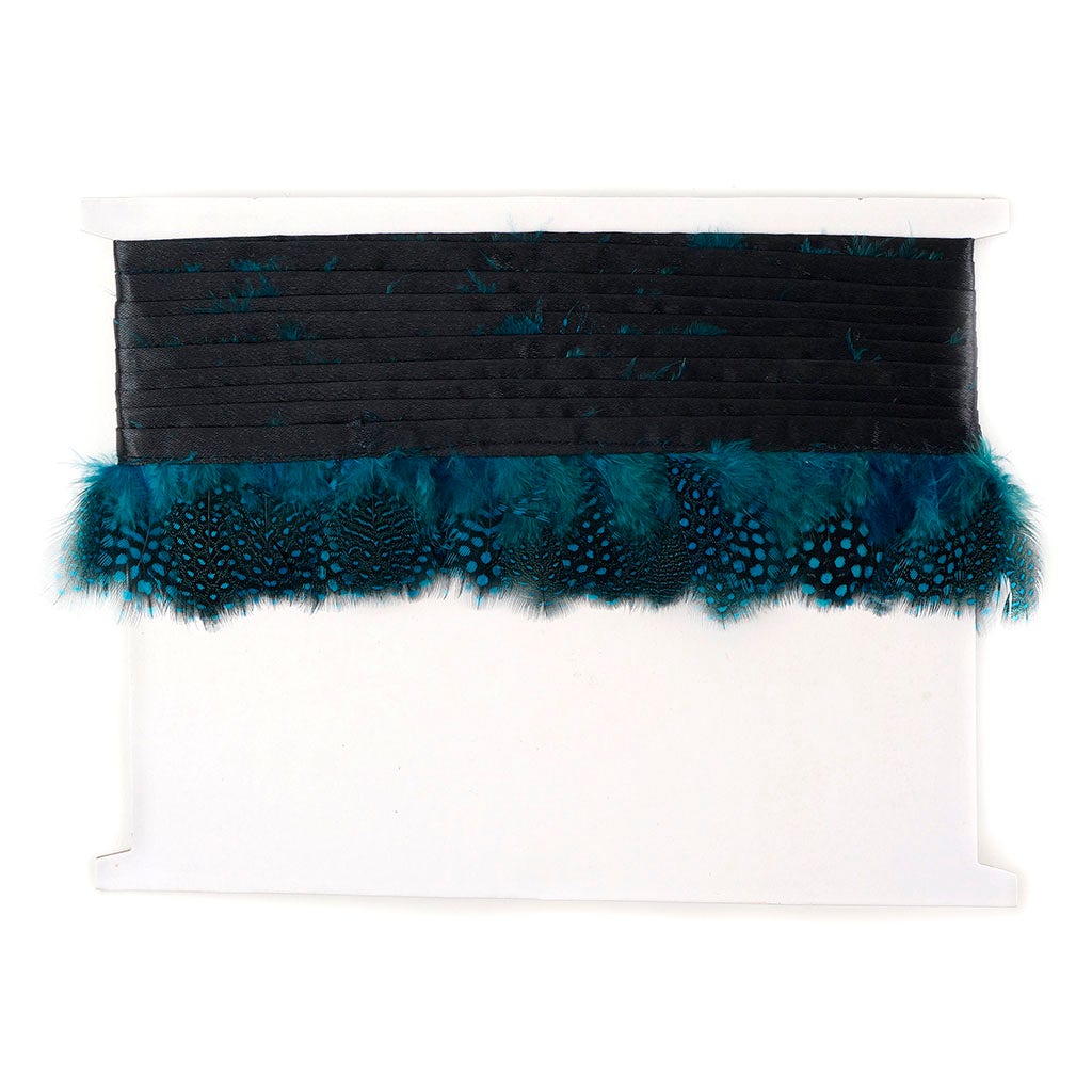 Guinea Plumage Feather Fringe - Dark Turquoise
