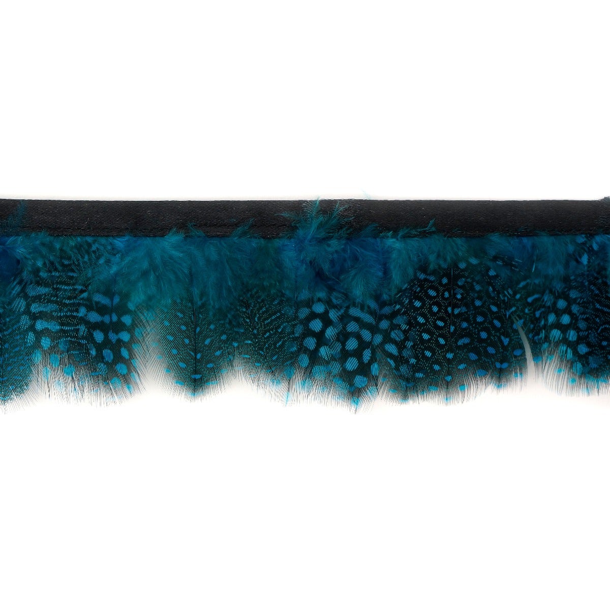 1 Yard Guinea Plumage Feather Fringe - 1.75" - Dark Turquoise