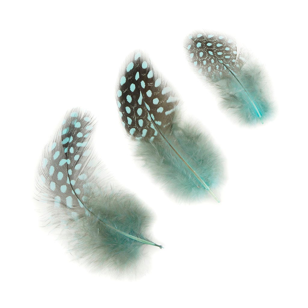 Loose Guinea Plumage Dyed - Light Turquoise - 0.1 oz (approx. 50 pcs)