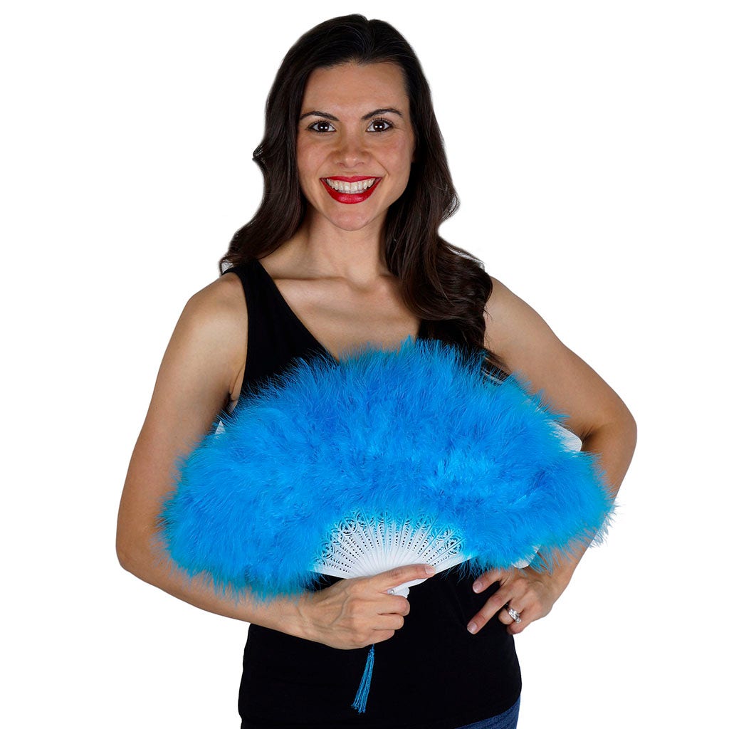 Marabou Feather Fan - Dark Turquoise