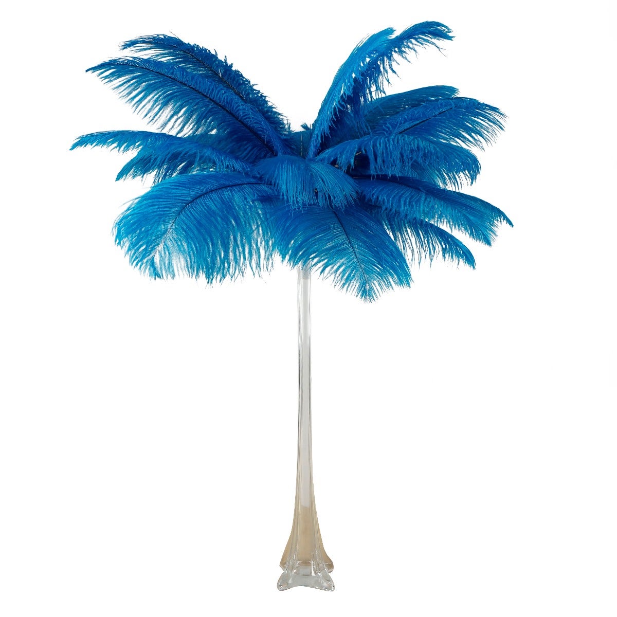 Ostrich Eiffel Tower Centerpiece Dark Turquoise w/Clear Vase