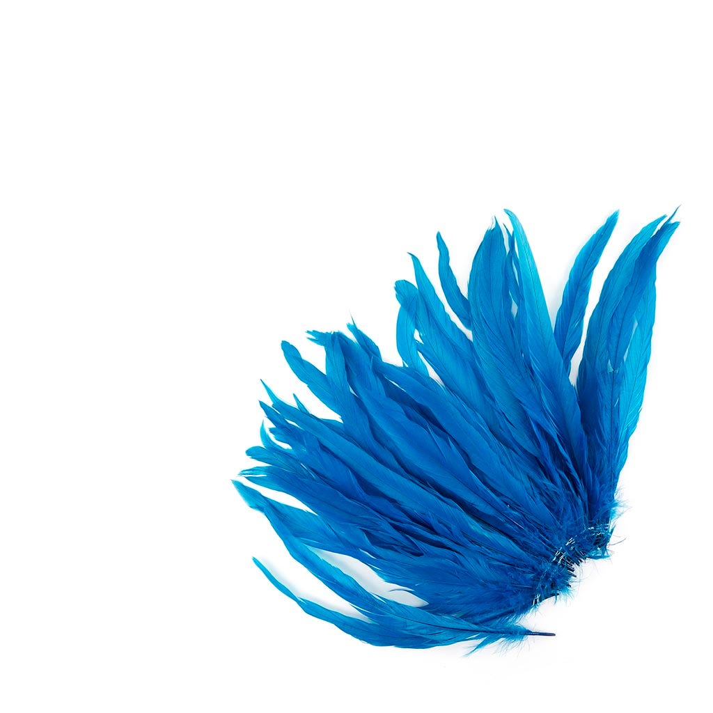 Rooster Coque Tails White-Dyed - Dark Turquoise