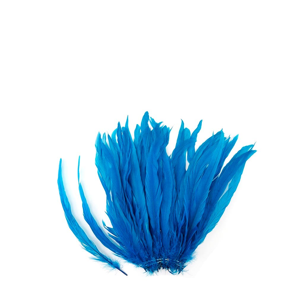 Rooster Coque Tails White-Dyed - Dark Turquoise