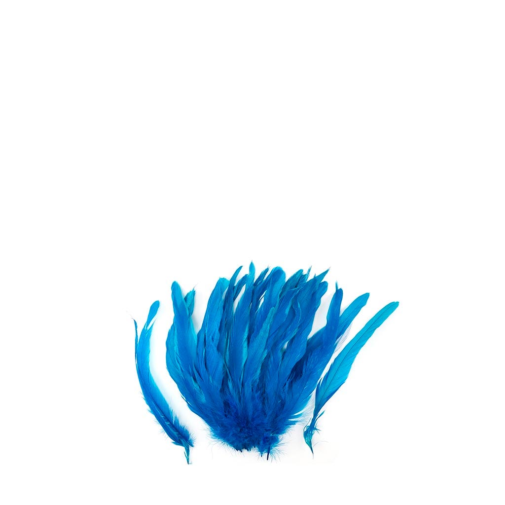 Rooster Coque Tails White-Dyed - Dark Turquoise