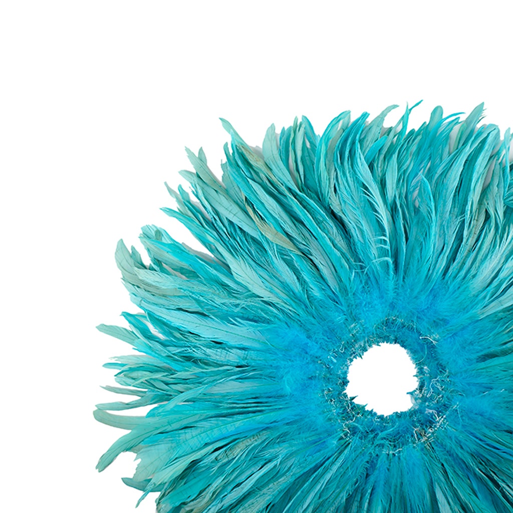Rooster Coque Tails-Bleach-Dyed - Lt Turquoise