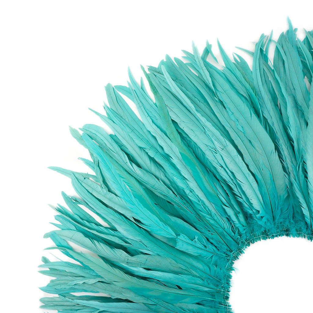 Rooster Coque Tails-Bleach-Dyed - Lt Turquoise
