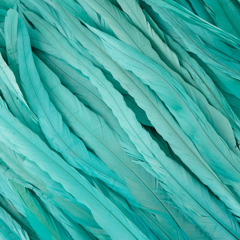 Rooster Coque Tails-Bleach-Dyed - Lt Turquoise