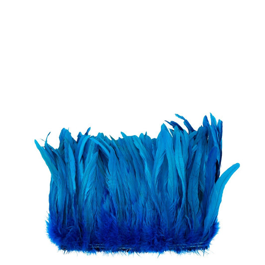 ROOSTER COQUE TAILS FEATHERS BLEACH DYED 7-10” - 1/2 Yard (18") - Dark Turquoise
