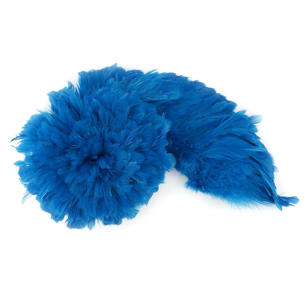 Rooster Schlappen-White-Dyed - Dark Turquoise