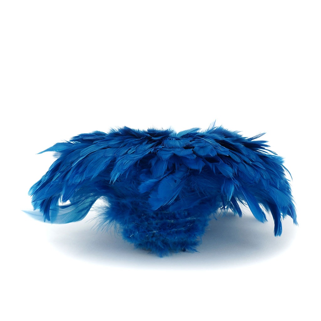 Rooster Schlappen-White-Dyed - Dark Turquoise