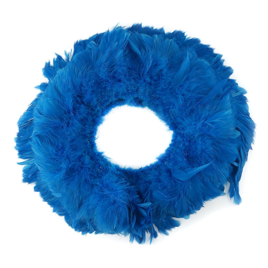 Rooster Schlappen-White-Dyed - Dark Turquoise