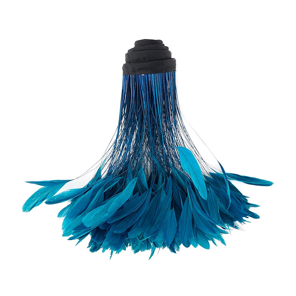 Stripped Bleached Coque Fringe - Dark Turquoise