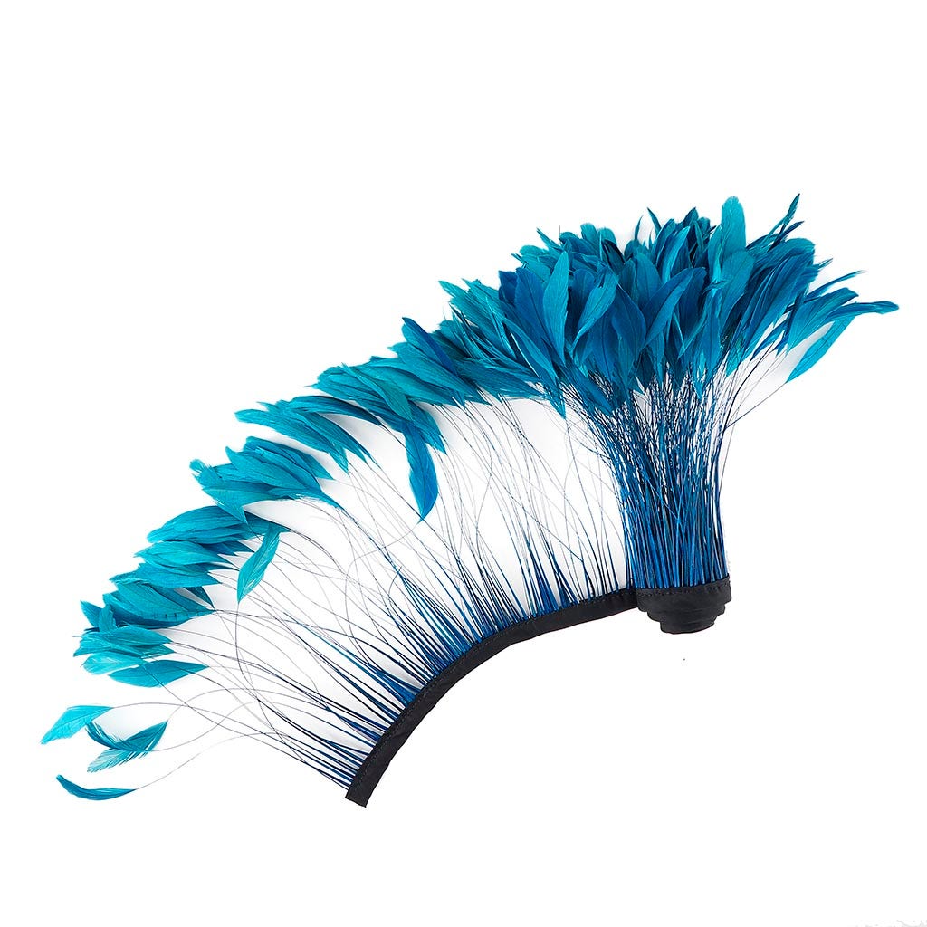 Stripped Bleached Coque Fringe - Dark Turquoise