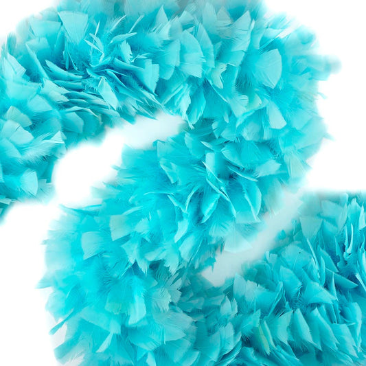 Turkey Feather Boa 8-10" - Light Turquoise