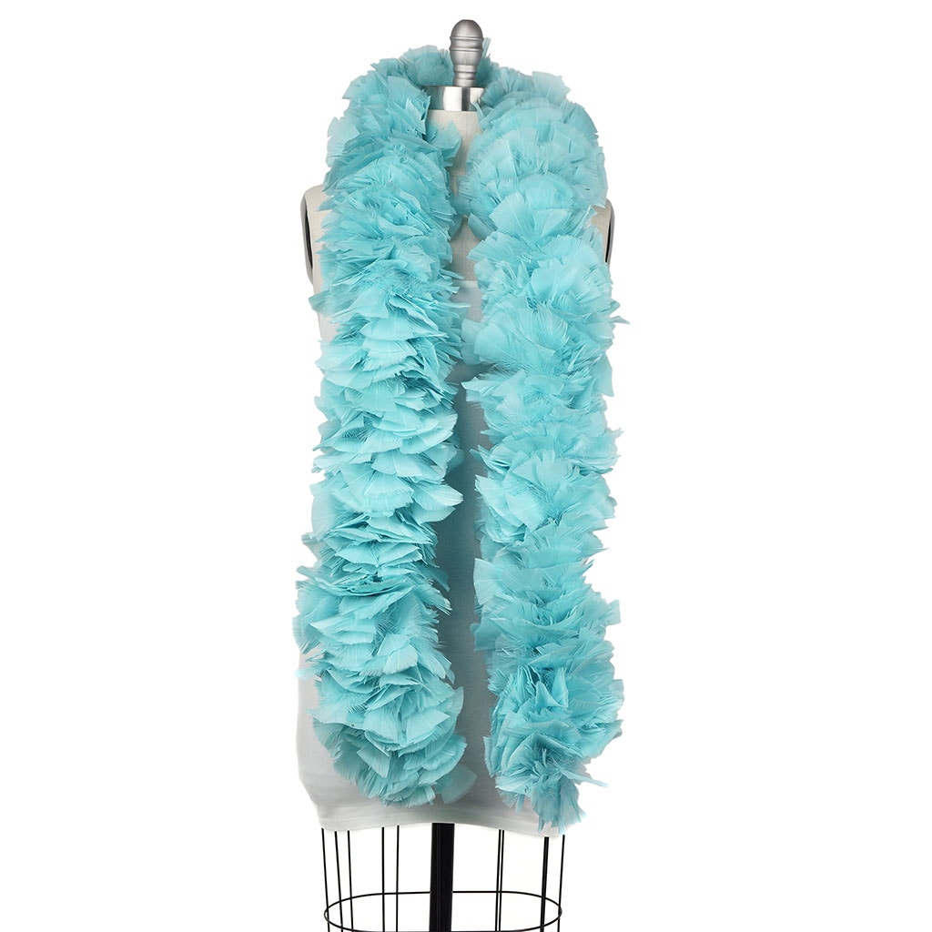 Turkey Feather Boa 6-8" - Light Turquoise