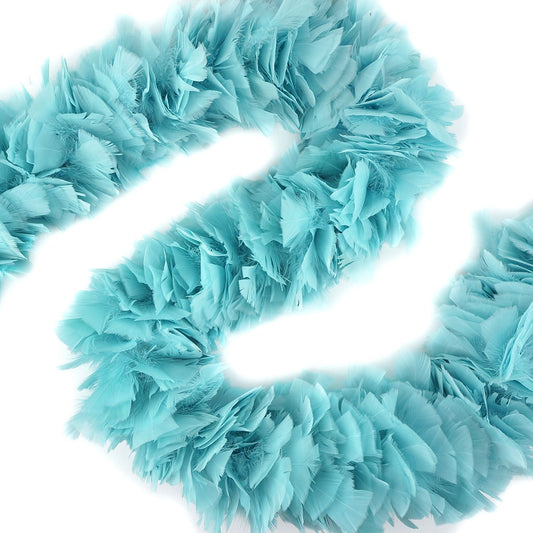 Turkey Feather Boa 6-8" - Light Turquoise