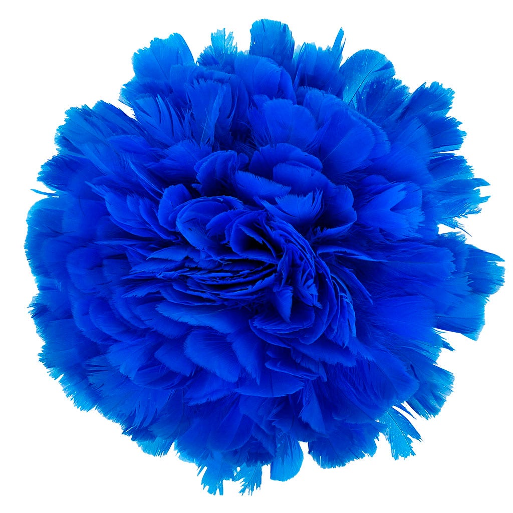 Parried Turkey Ruff Feathers - 1/2YD - Dark Turquoise