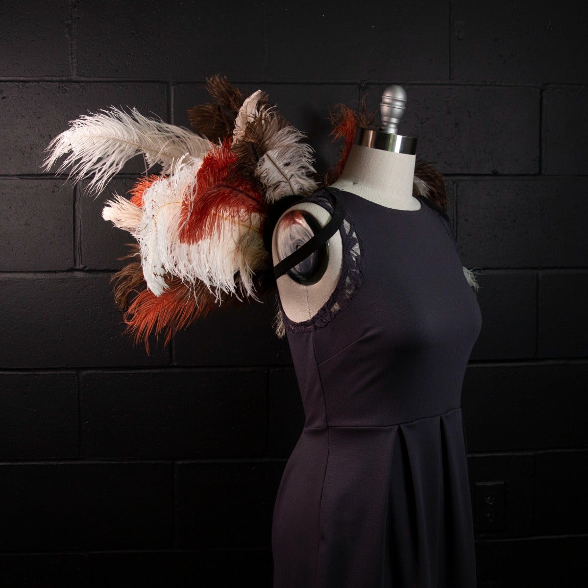 Owl Upcycled Ostrich Feather Costume Wings