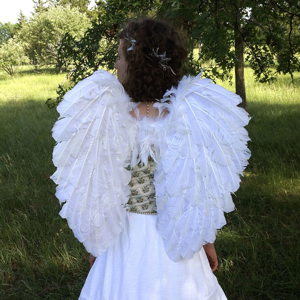 Large White Angel Costume Wings - Adult Fairy Halloween Cosplay Feather Wing