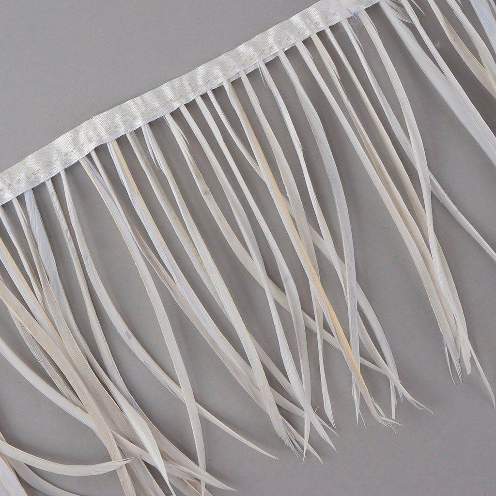 Goose Biot Feather Fringe - White