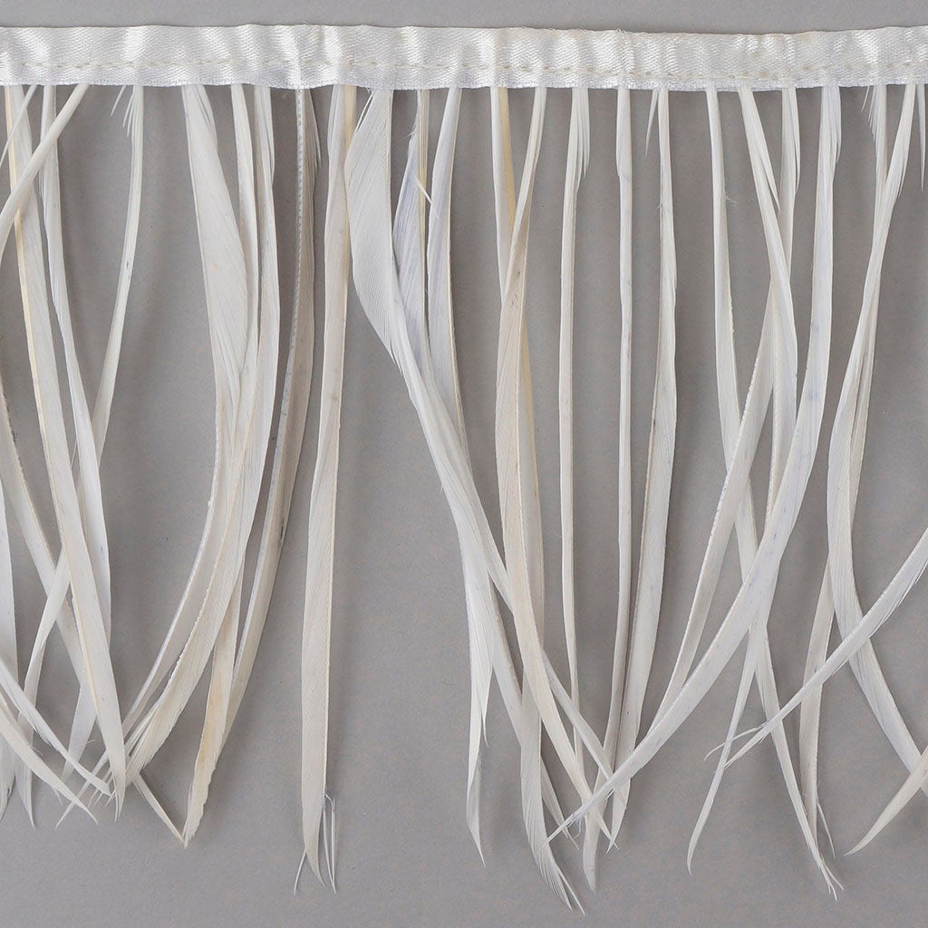 Goose Biot Feather Fringe - White