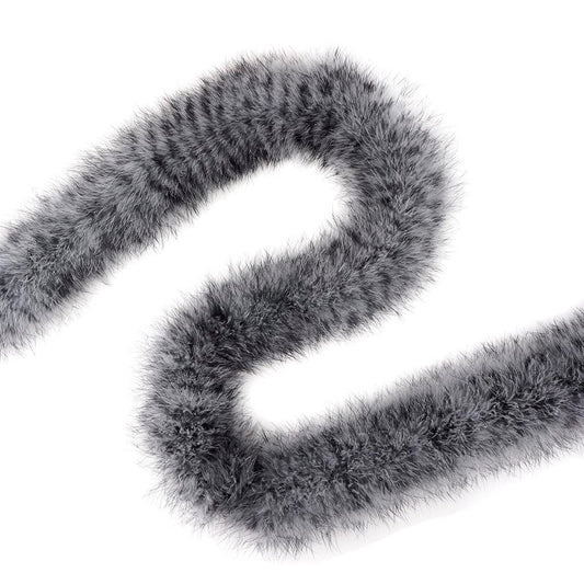 Extra Thick Stenciled Marabou Feather Boa - White/Black