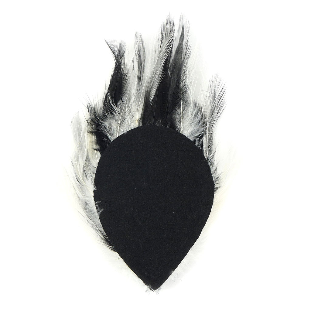 Feather Hackle Pads Mix Dyed - White/Black