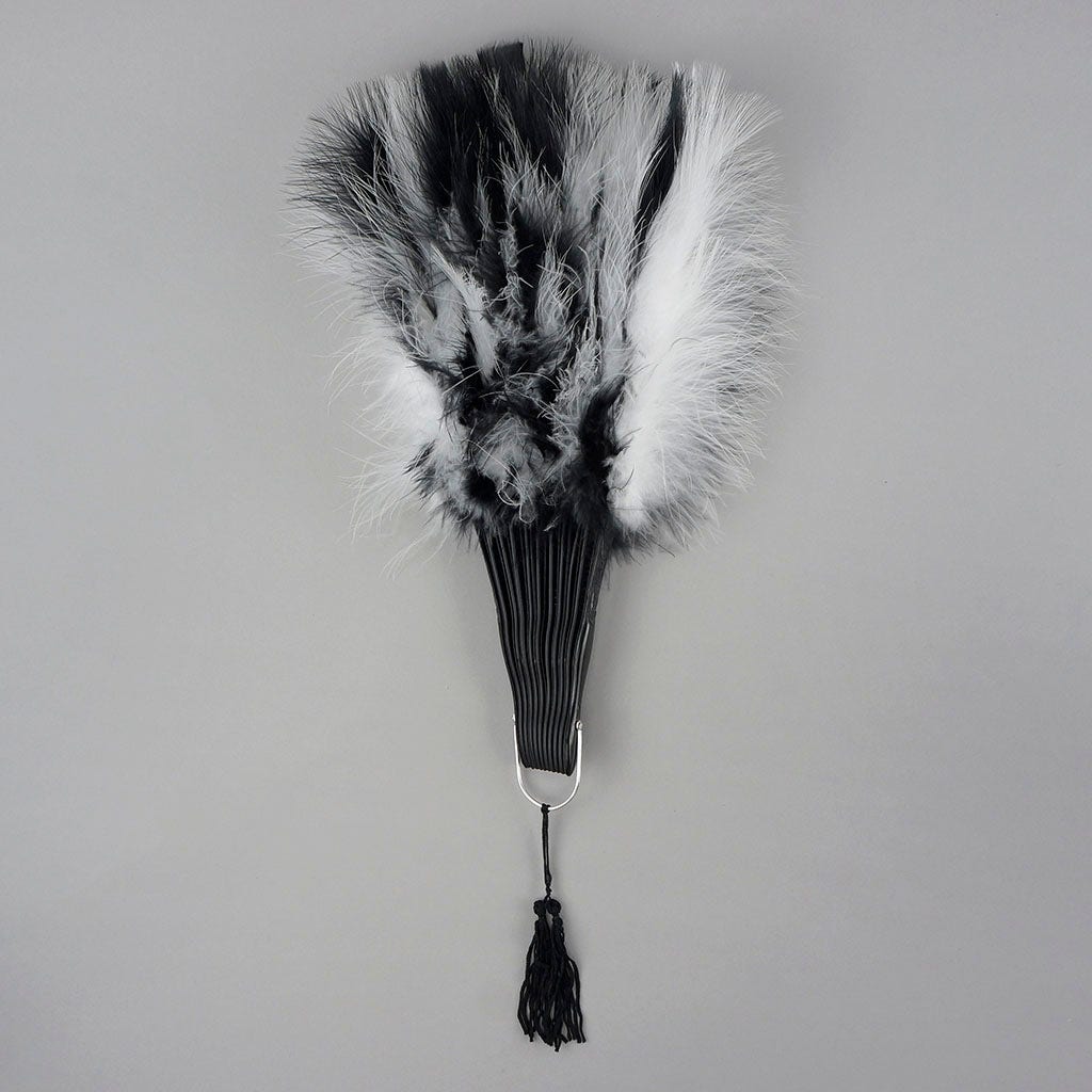 Marabou Feather Fan Sectional - White/Black
