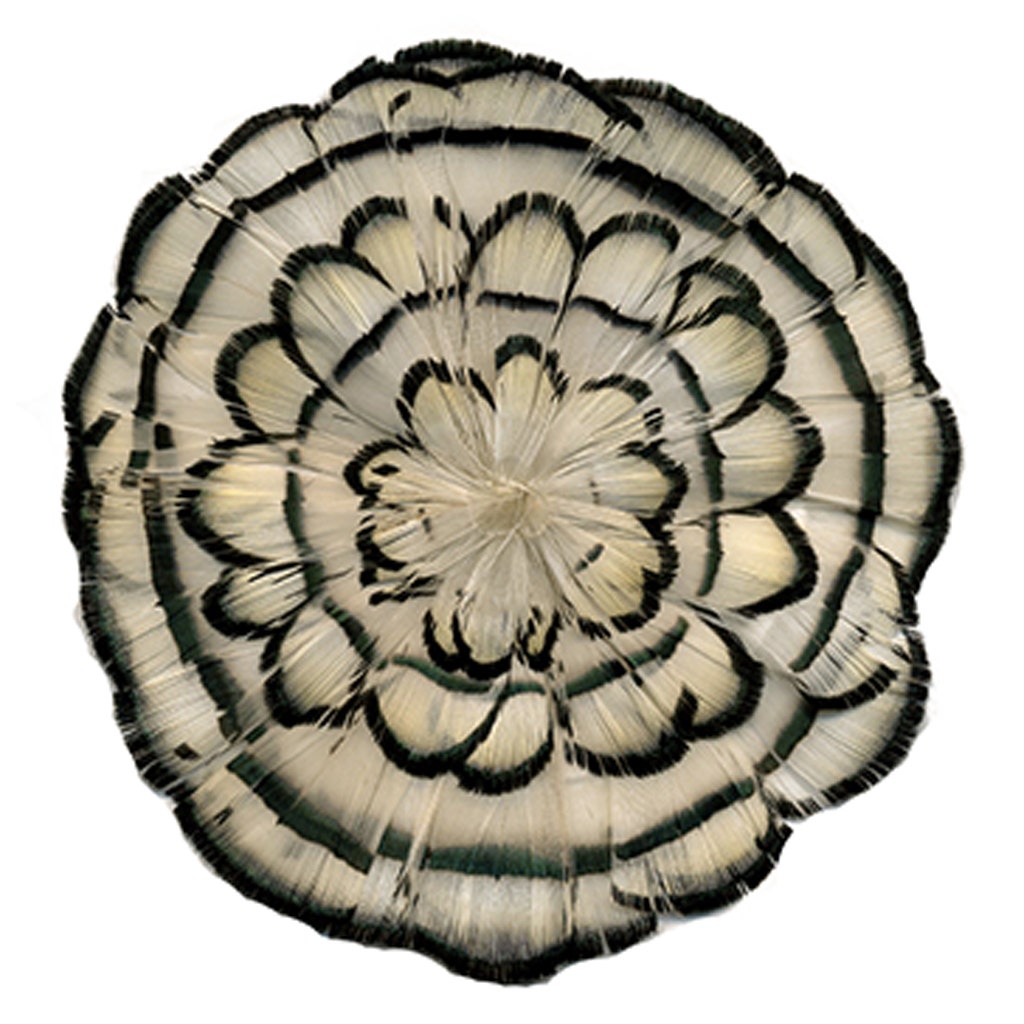 White-Black-Pheasant Medallion - Natural