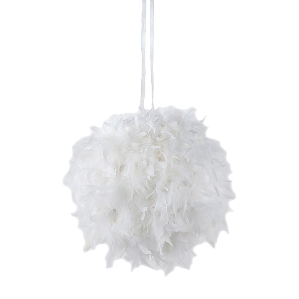 Chandelle Feather Pom Poms - White - 18"