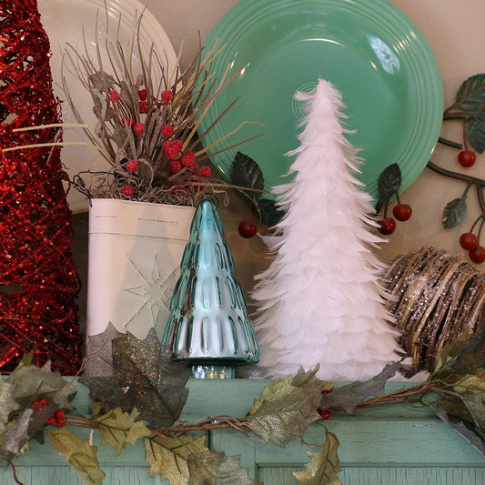 Goose Coquille Feather Tree 12" - White
