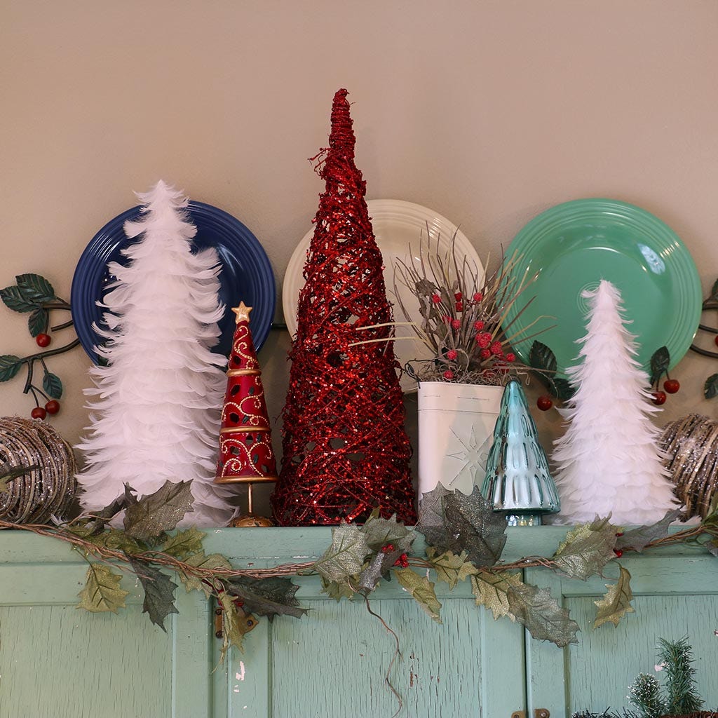 Goose Coquille Feather Tree 12" - White
