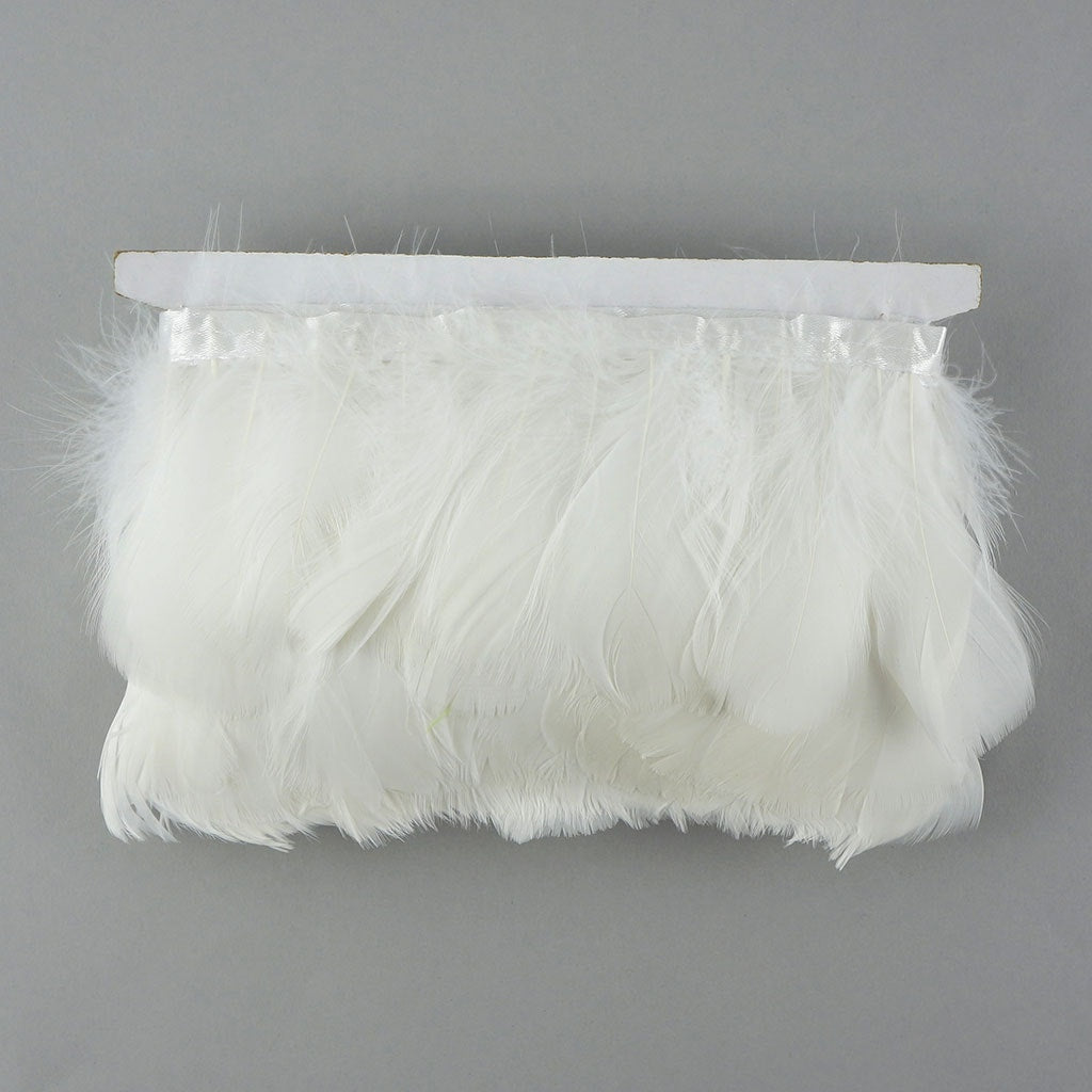 Goose Feather Fringe Trim - 5 Yards - White