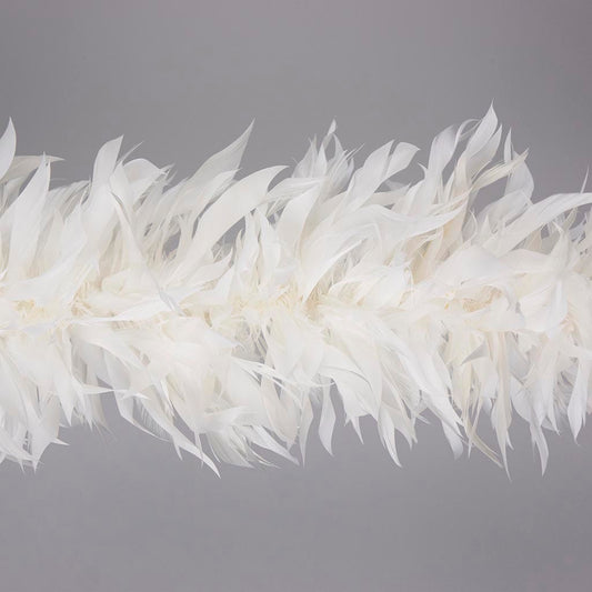 Goose Feather Boa - Stripped Nagoire  - White