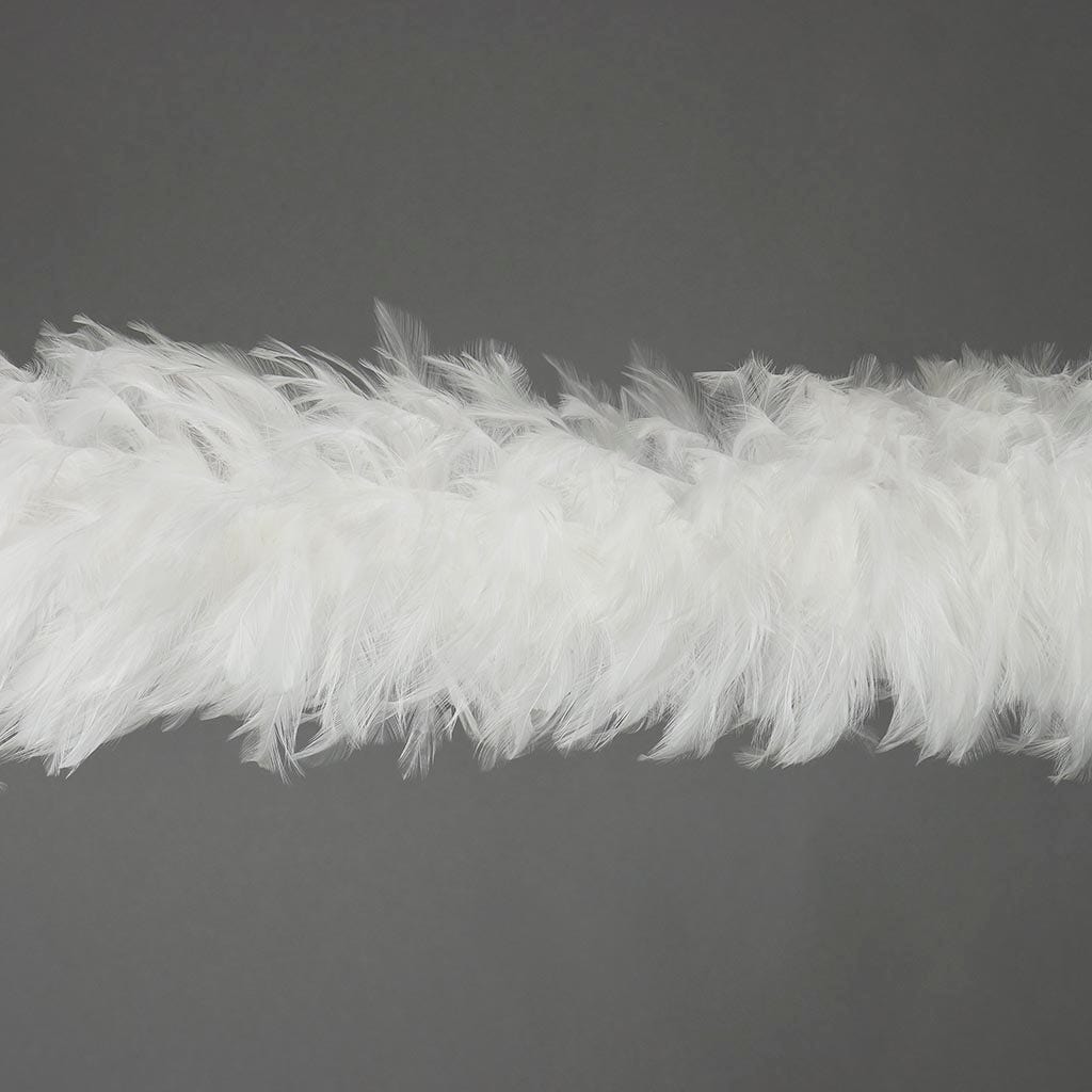 Rooster Hackle Boa Dyed - White
