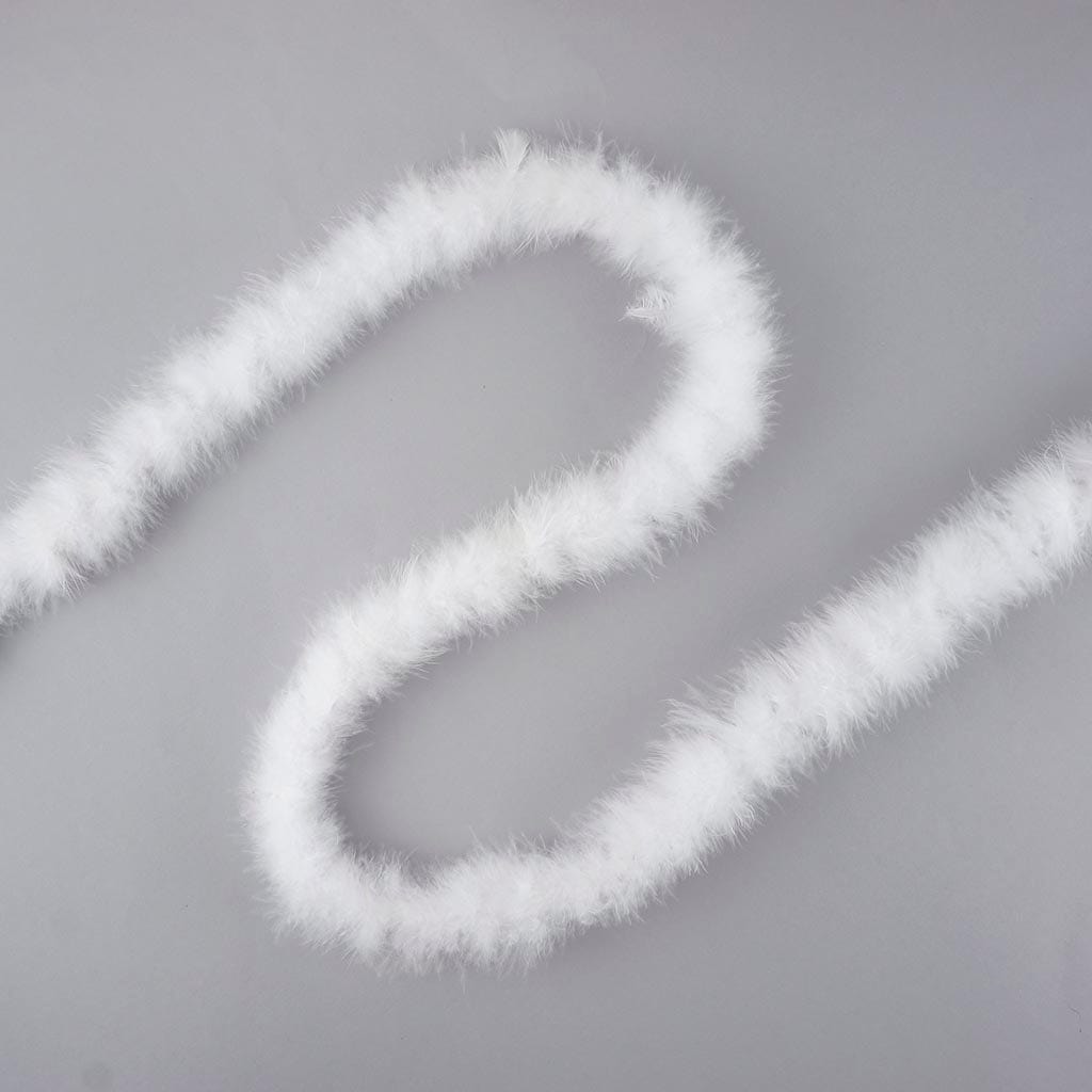 Thin Marabou Feather Boa - White