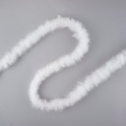 Thin Marabou Feather Boa - White