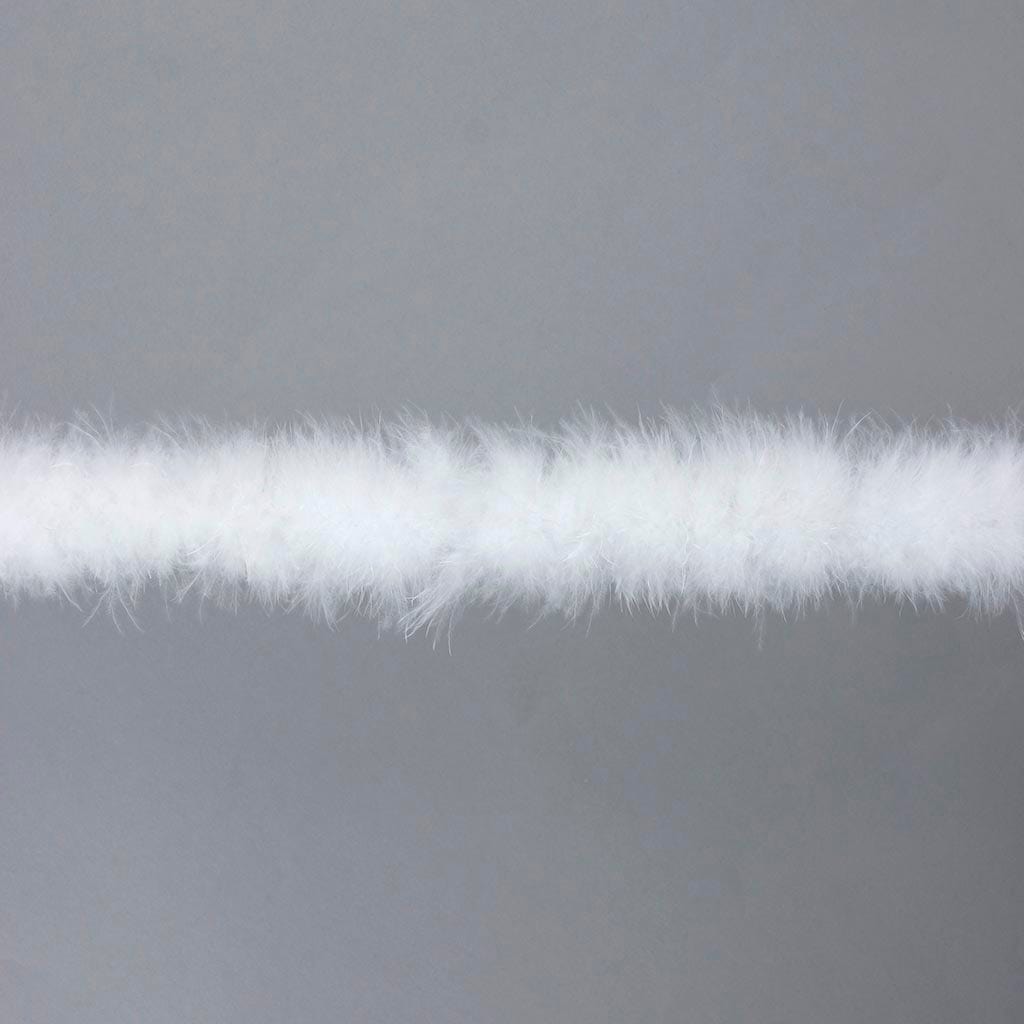 Thin Marabou Feather Boa - White