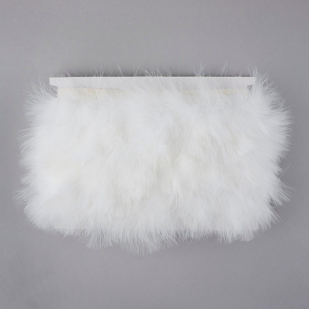 Marabou Feather Fringe - White