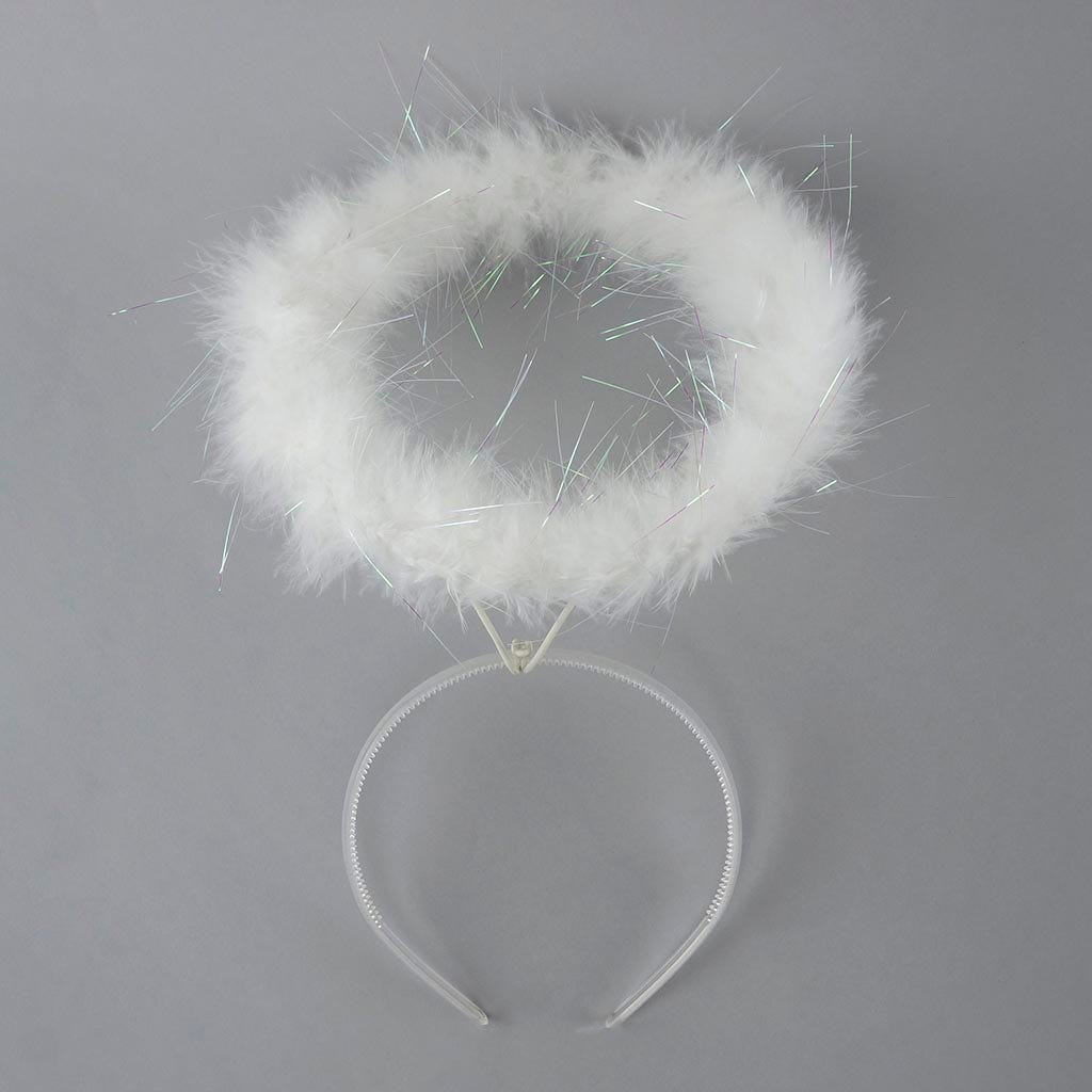 Marabou Feather Halo - White/Opal Lurex