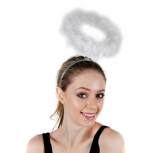 Marabou Feather Halo - White/Opal Lurex