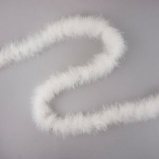 Marabou Boa with Lurex - Mediumweight - White/Opal Lurex