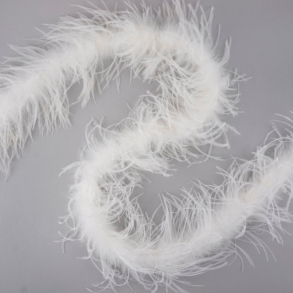 Marabou and Ostrich Feather Boa - White