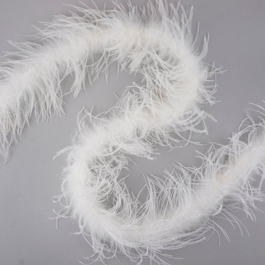 Marabou and Ostrich Feather Boa - White