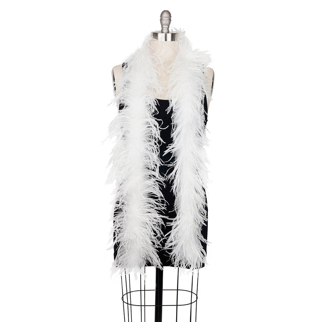 White 2 Ply Ostrich Feather Boa