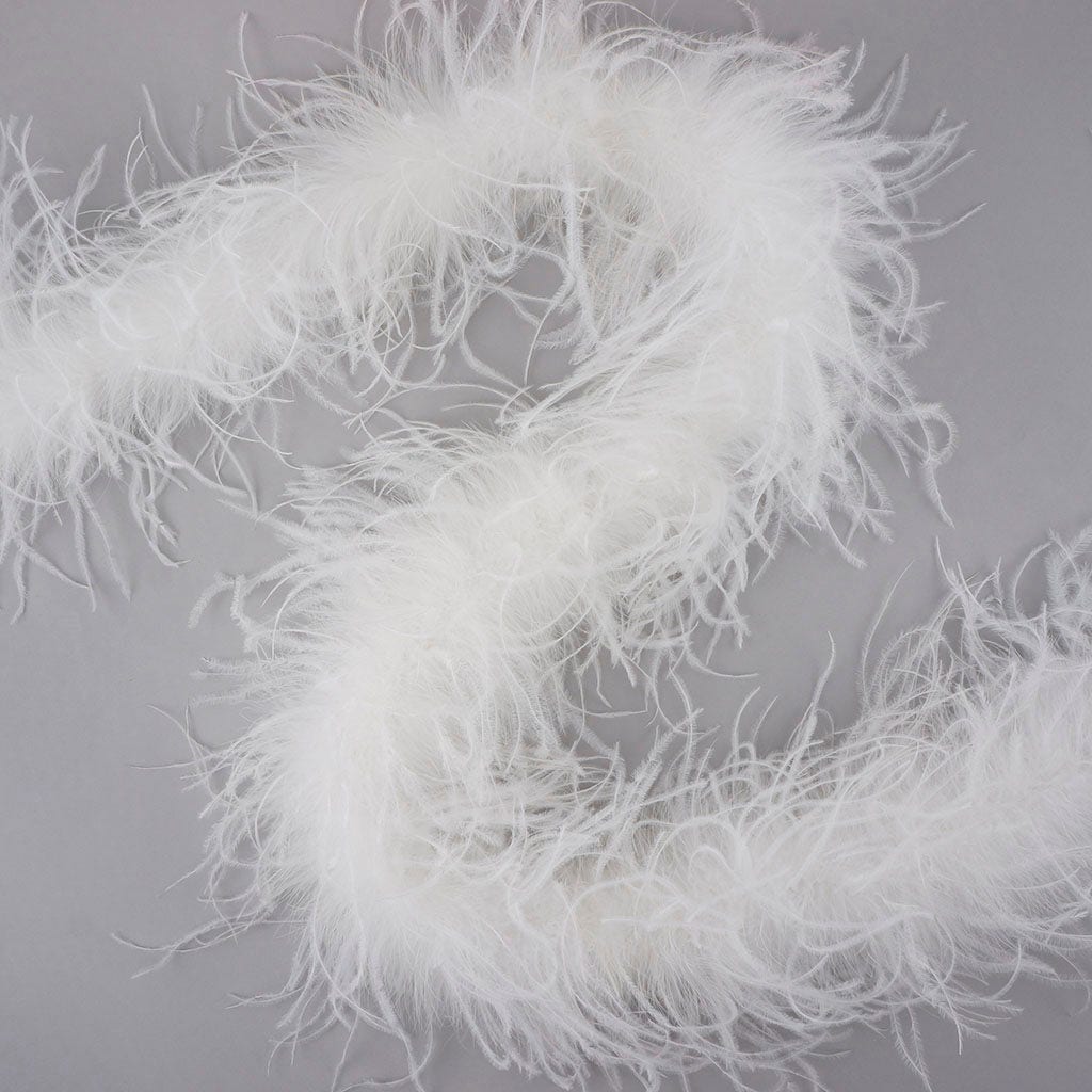 White 2 Ply Ostrich Feather Boa