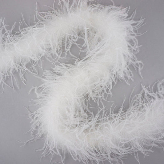 White 2 Ply Ostrich Feather Boa