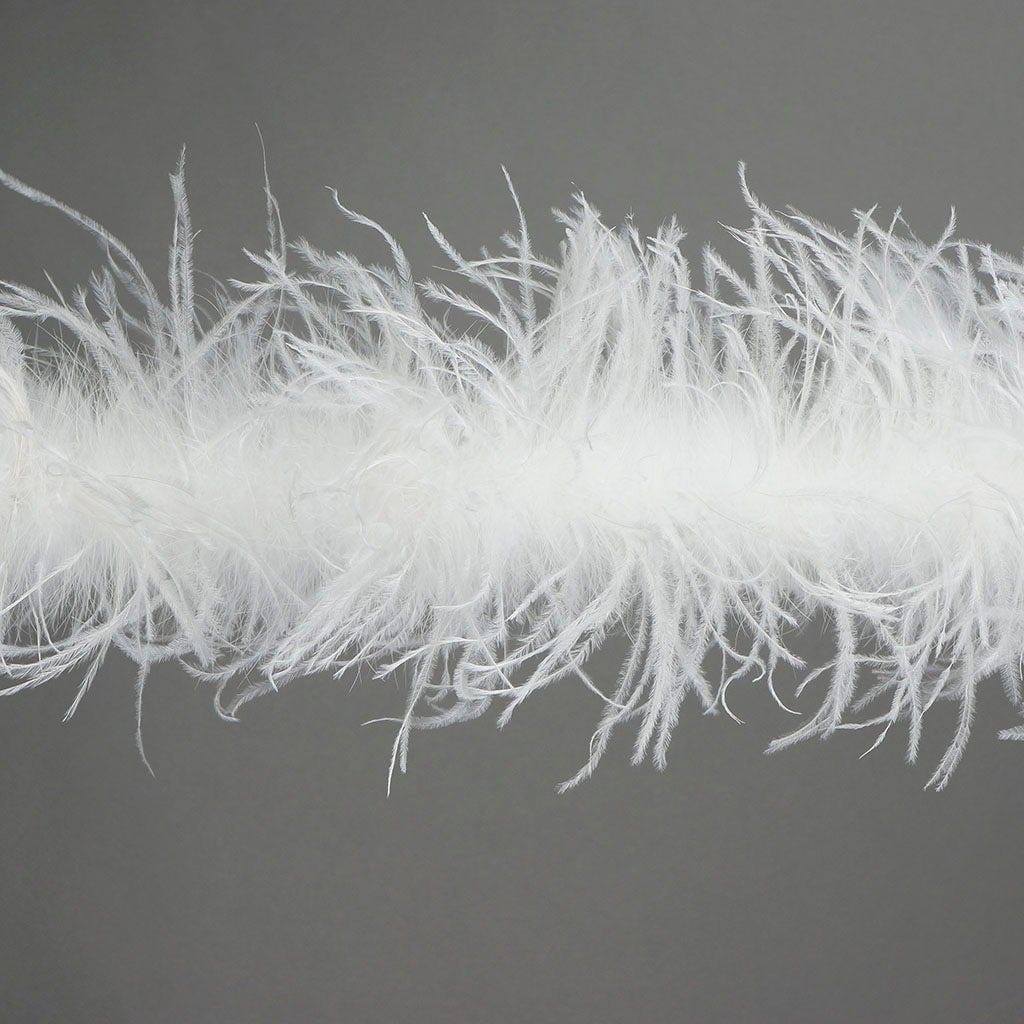 White 2 Ply Ostrich Feather Boa