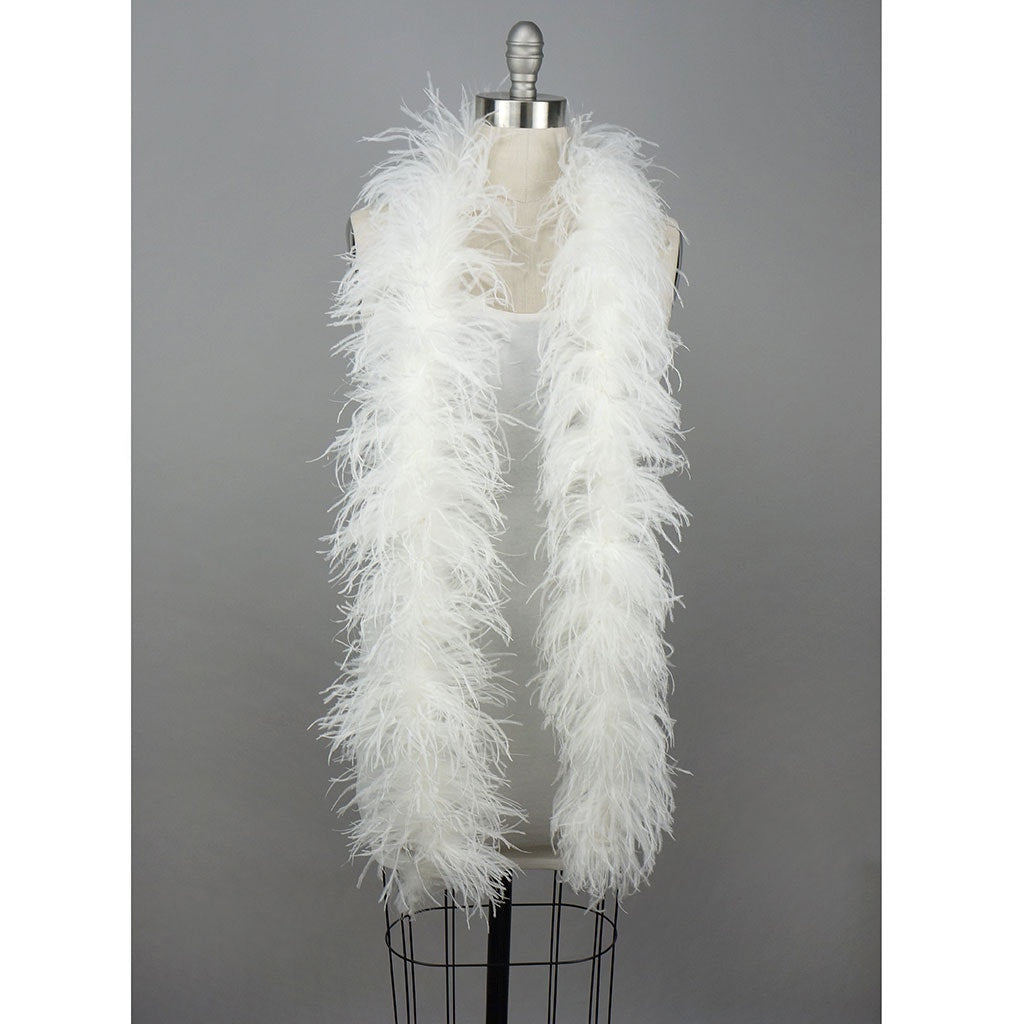 White 4 Ply Ostrich Feather Boa